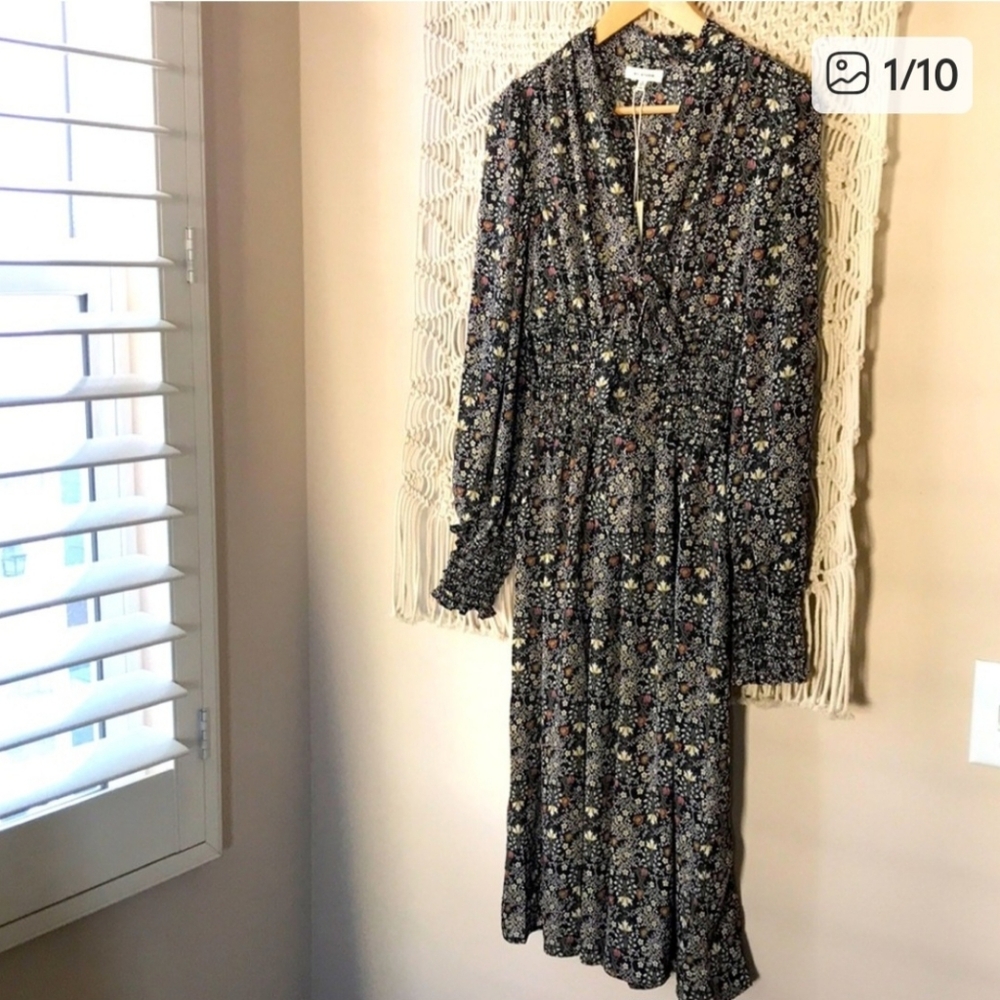 Max Studio Multicolor Floral Long Sleeve Dress